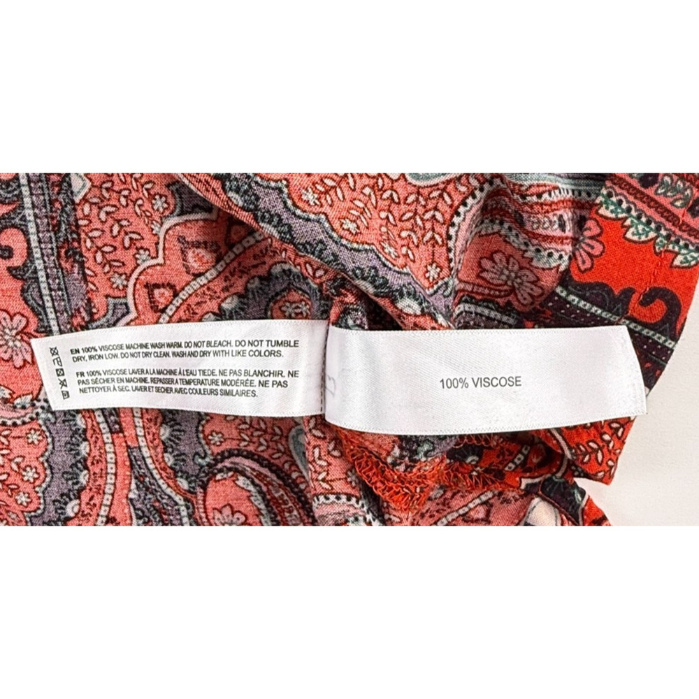 Denim & Flower Ricky Singh Mens XL Paisley Short Sleeve Button Up Shirt Red - Picture 5 of 8